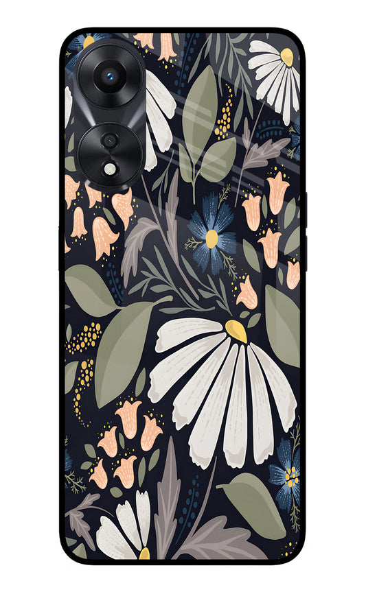 Flowers Art Oppo A78 5G Glass Case