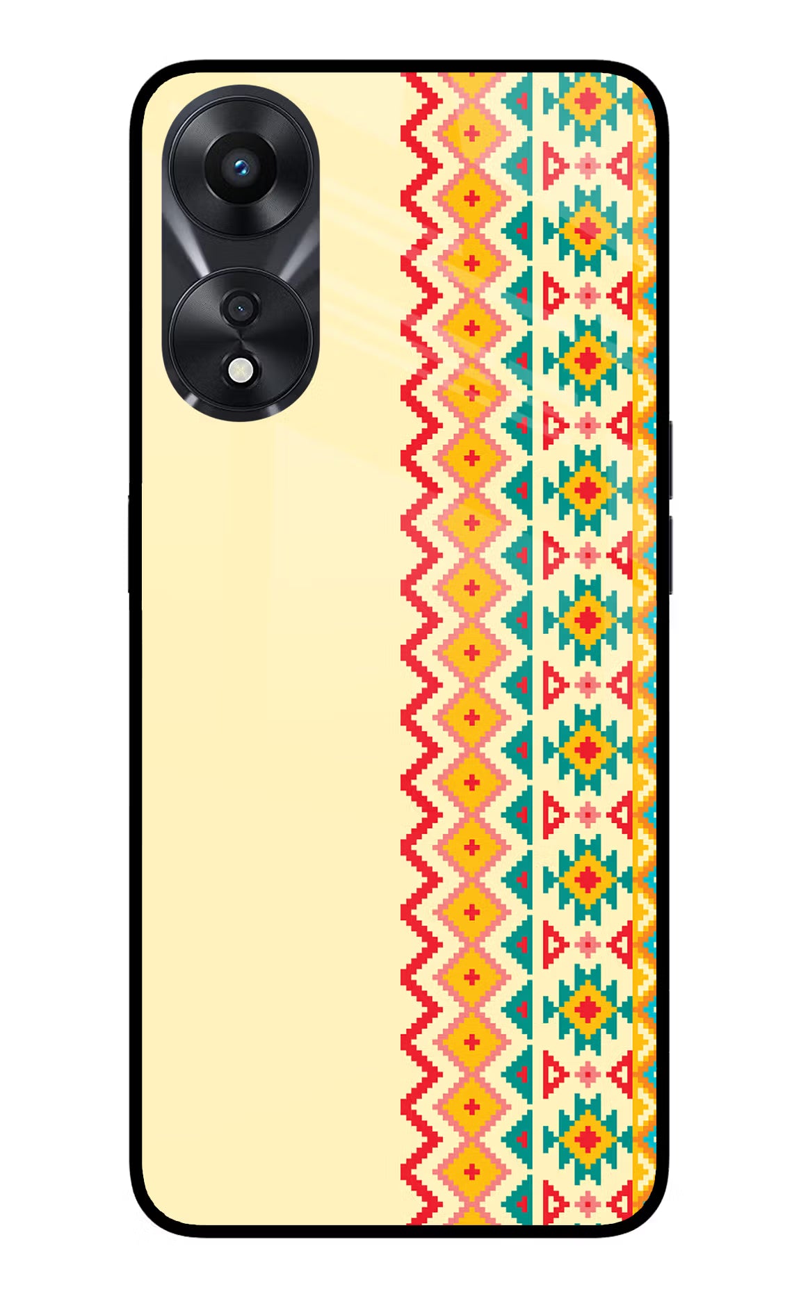 Ethnic Seamless Oppo A78 5G Glass Case Back Cover by Casekaro