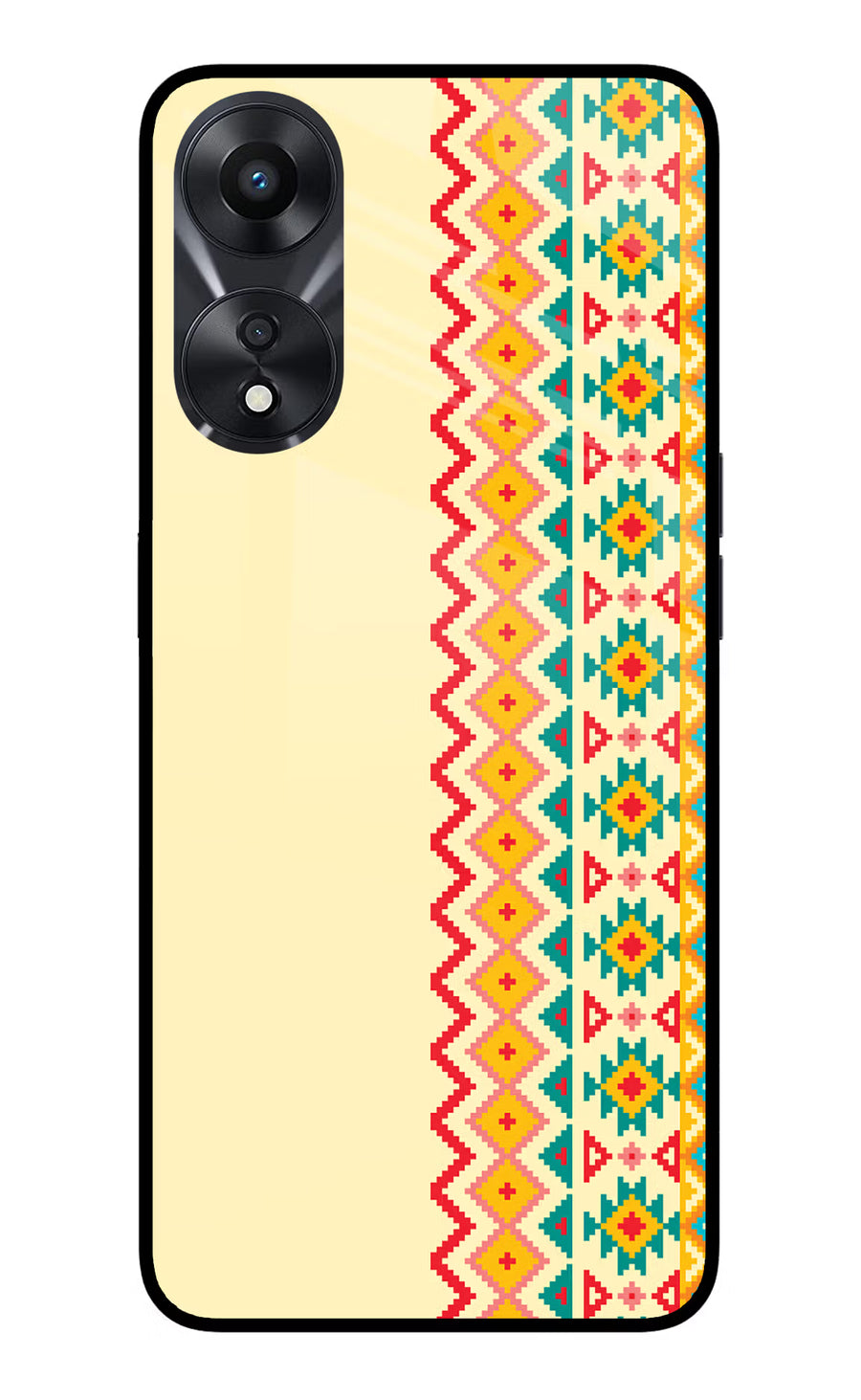 Ethnic Seamless Oppo A78 5G Back Cover, Glass case