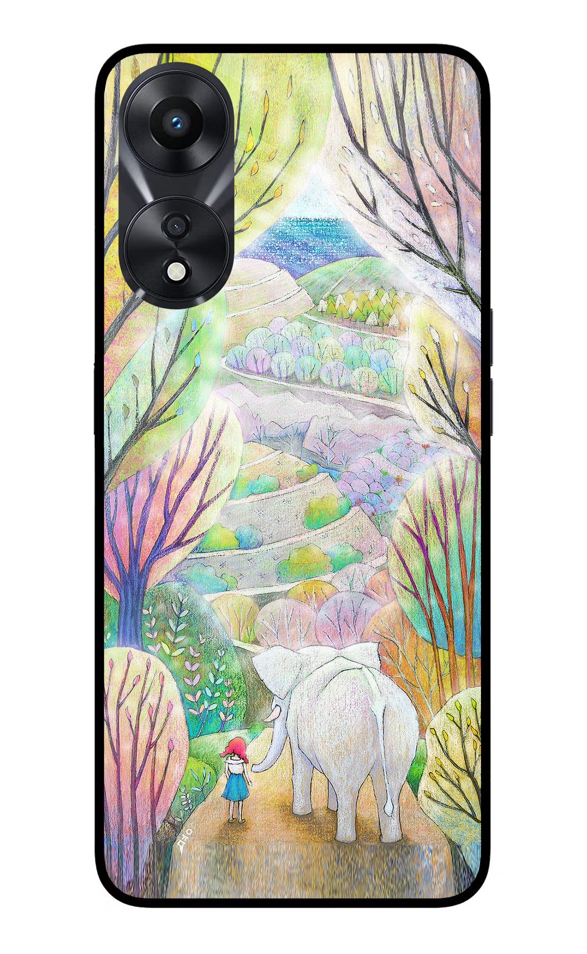 Nature Painting Oppo A78 5G Glass Case Back Cover by Casekaro