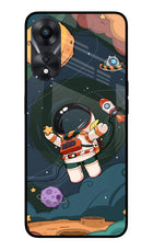 Cartoon Astronaut Oppo A78 5G Glass Case