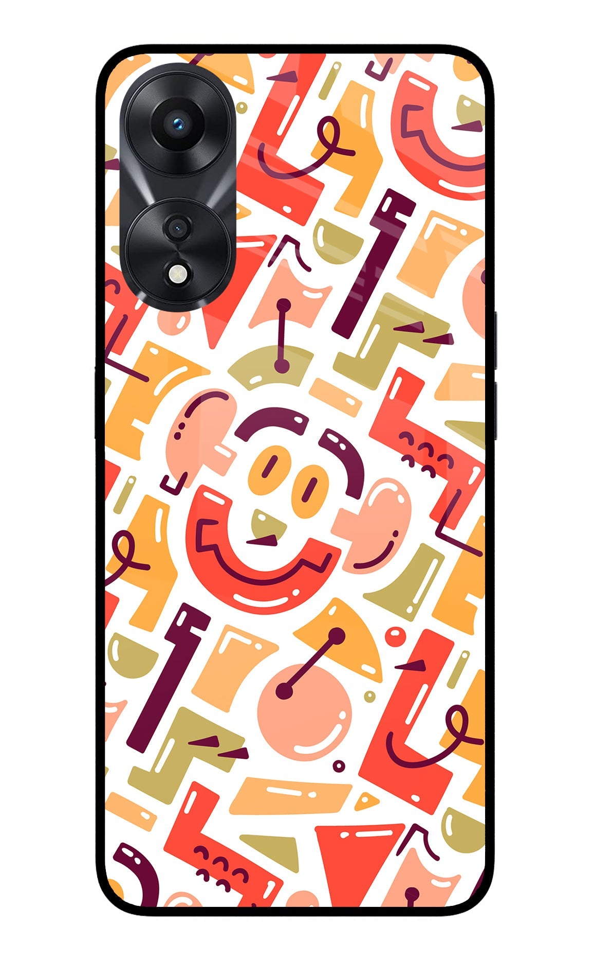 Doodle Pattern Oppo A78 5G Glass Case