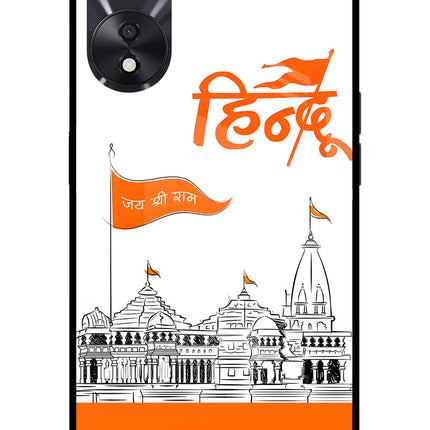 Jai Shree Ram Hindu Oppo A78 5G Glass Case Back Cover by Casekaro