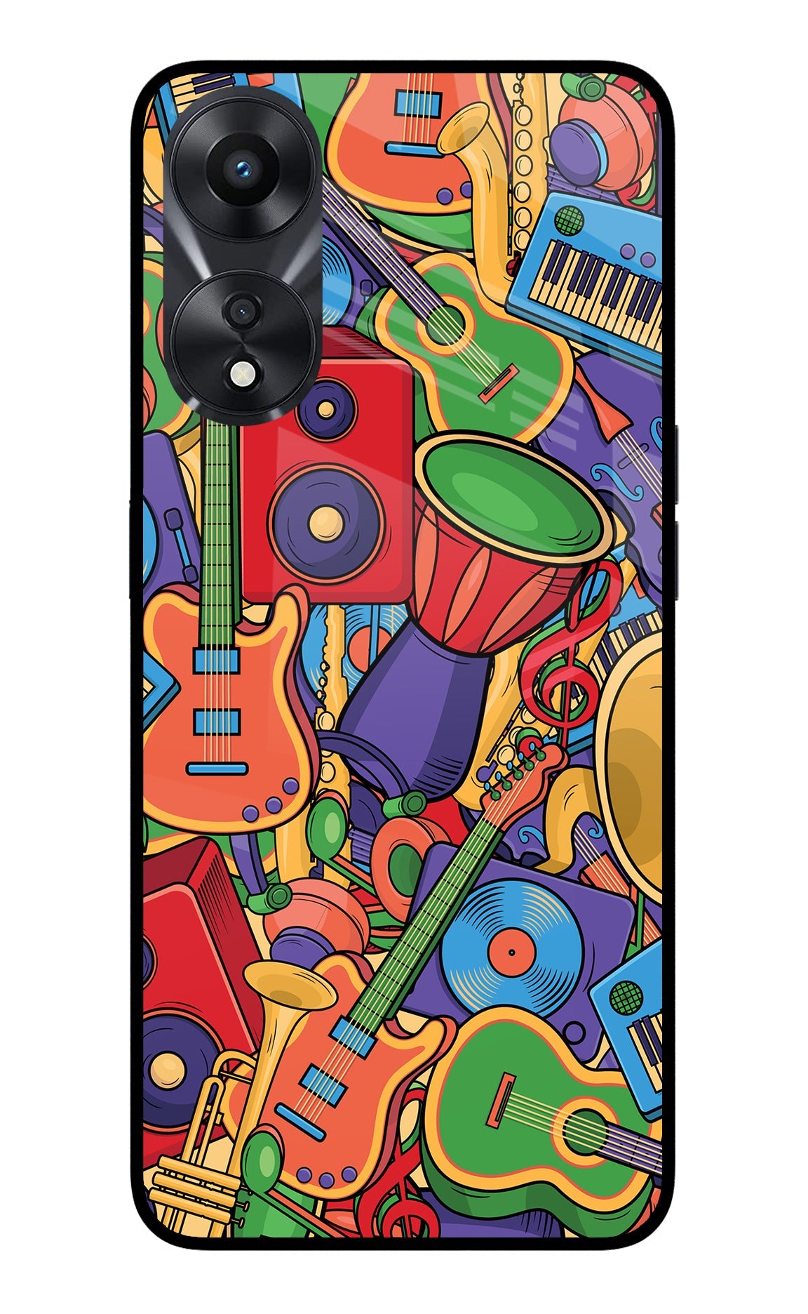 Music Instrument Doodle Oppo A78 5G Back Cover