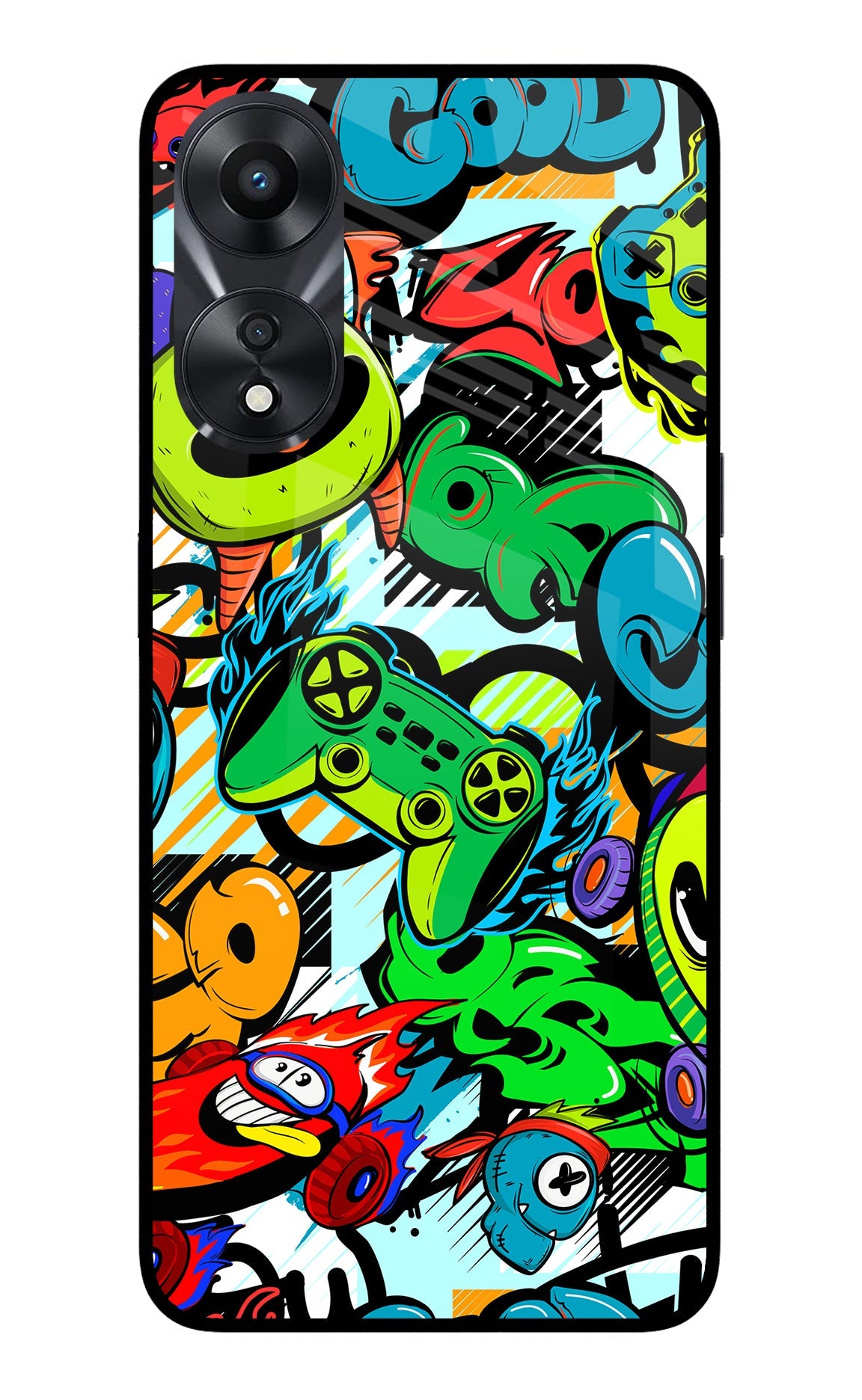 Game Doodle Oppo A78 5G Glass Case