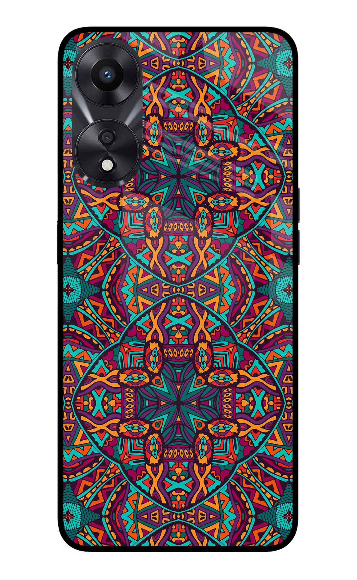 Colour Mandala Oppo A78 5G Glass Case Back Cover by Casekaro