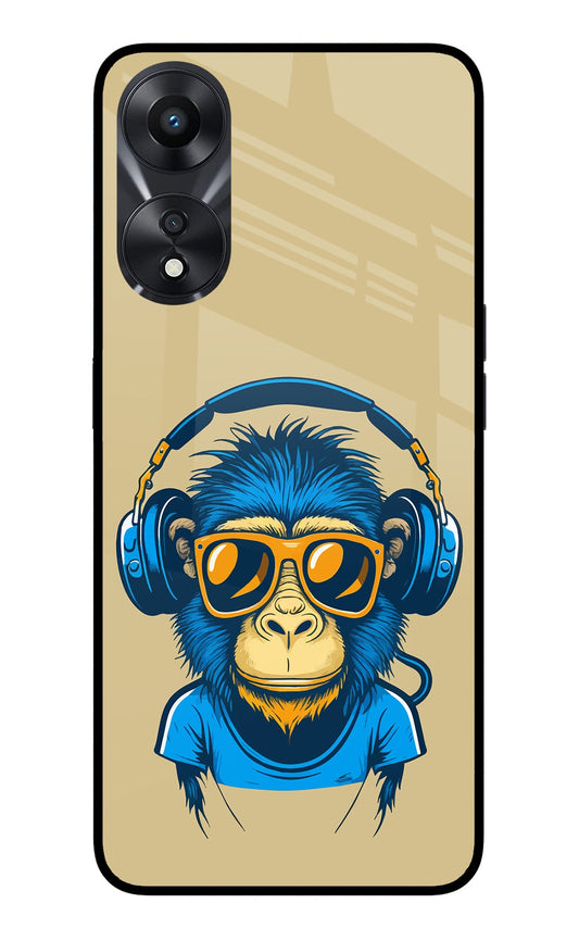 Monkey Headphone Oppo A78 5G Glass Case