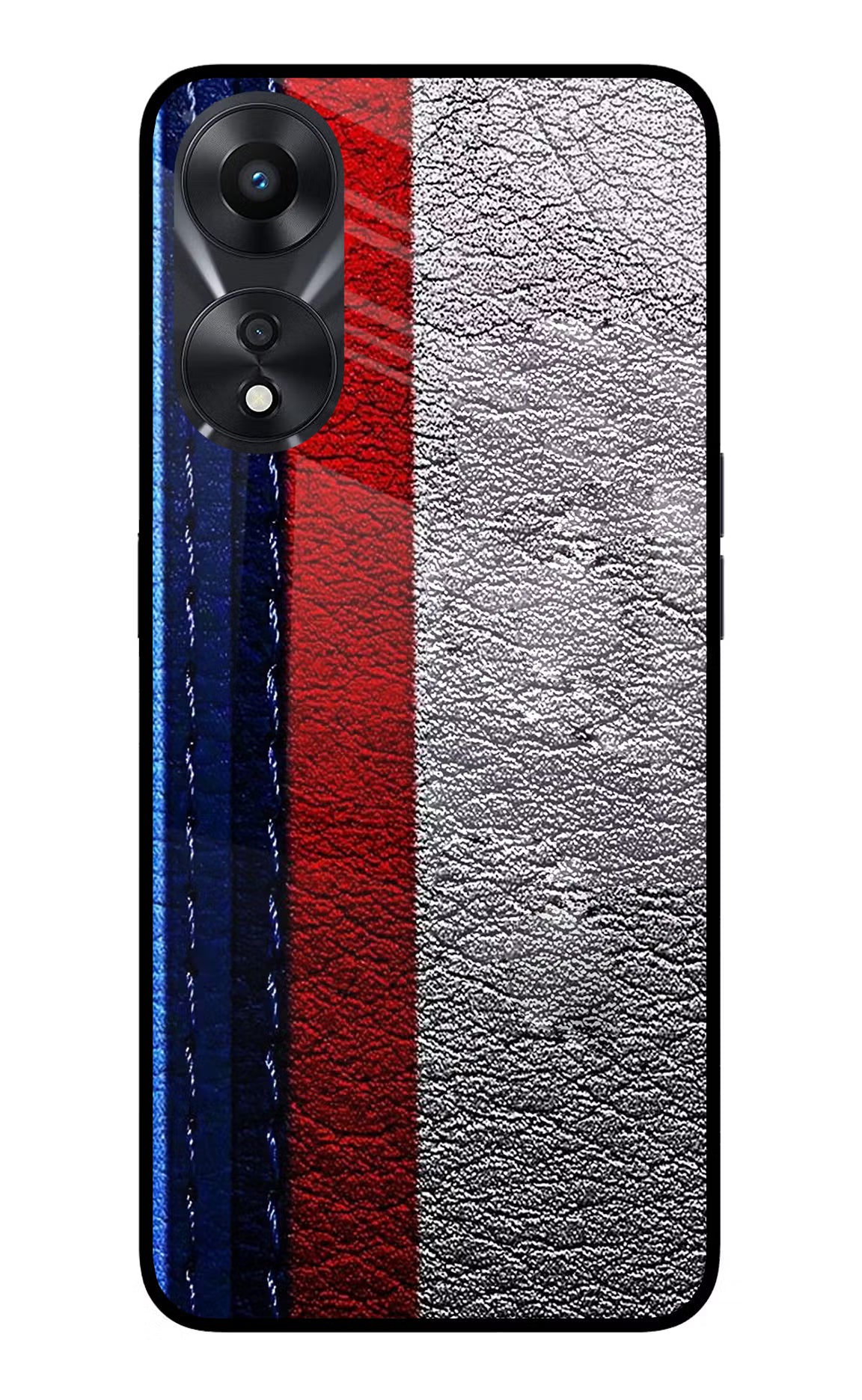 BMW Stripes Oppo A78 5G Glass Case Back Cover by Casekaro