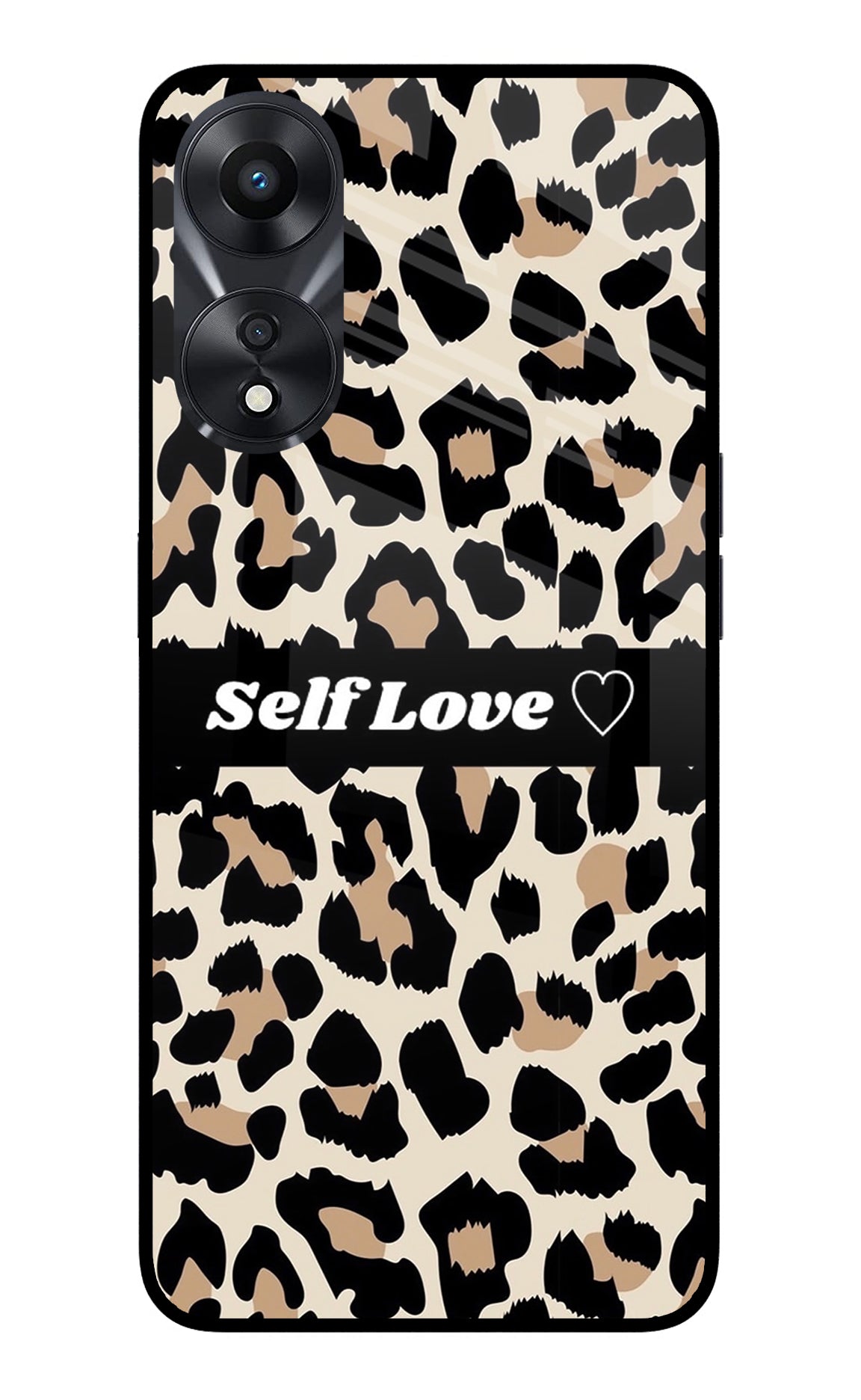 Leopard Print Self Love Oppo A78 5G Glass Case