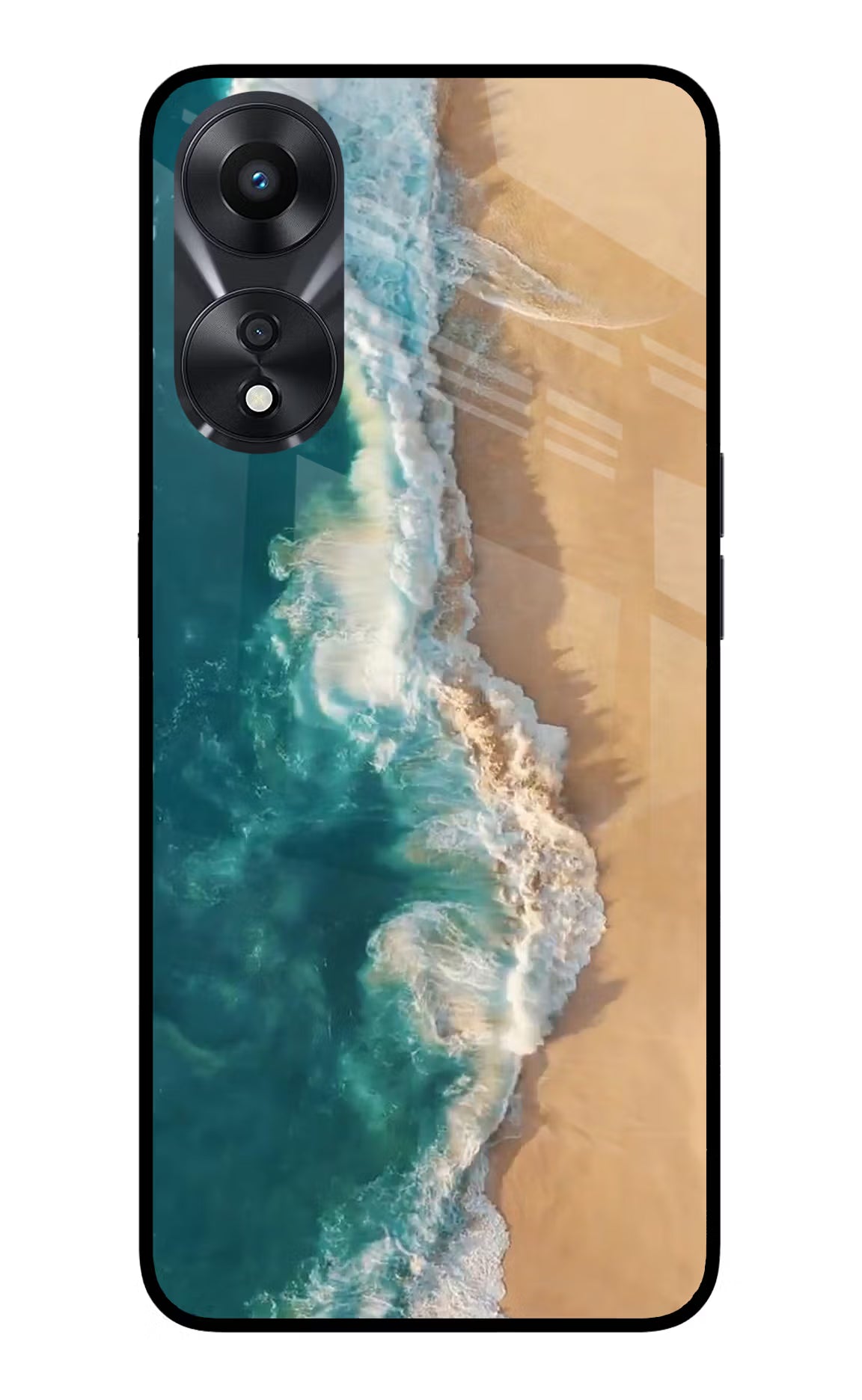 Ocean Beach Oppo A78 5G Glass Case Back Cover by Casekaro