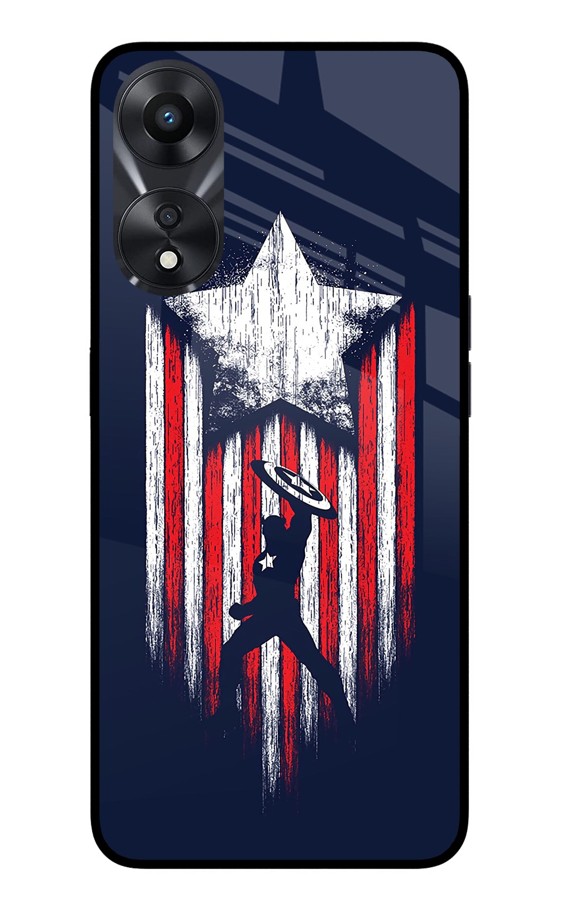 Captain America Marvel Art Oppo A78 5G Glass Case