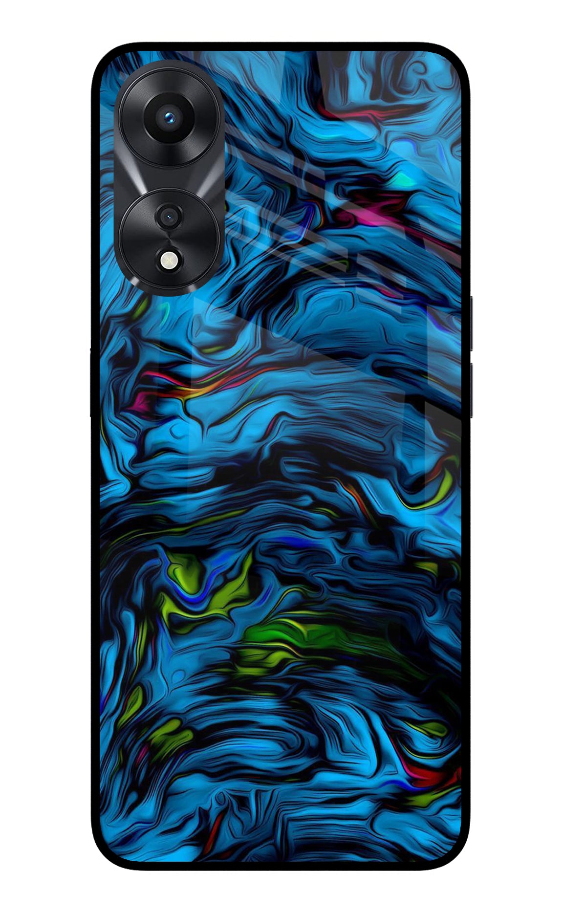 Dark Blue Abstract Oppo A78 5G Glass Case