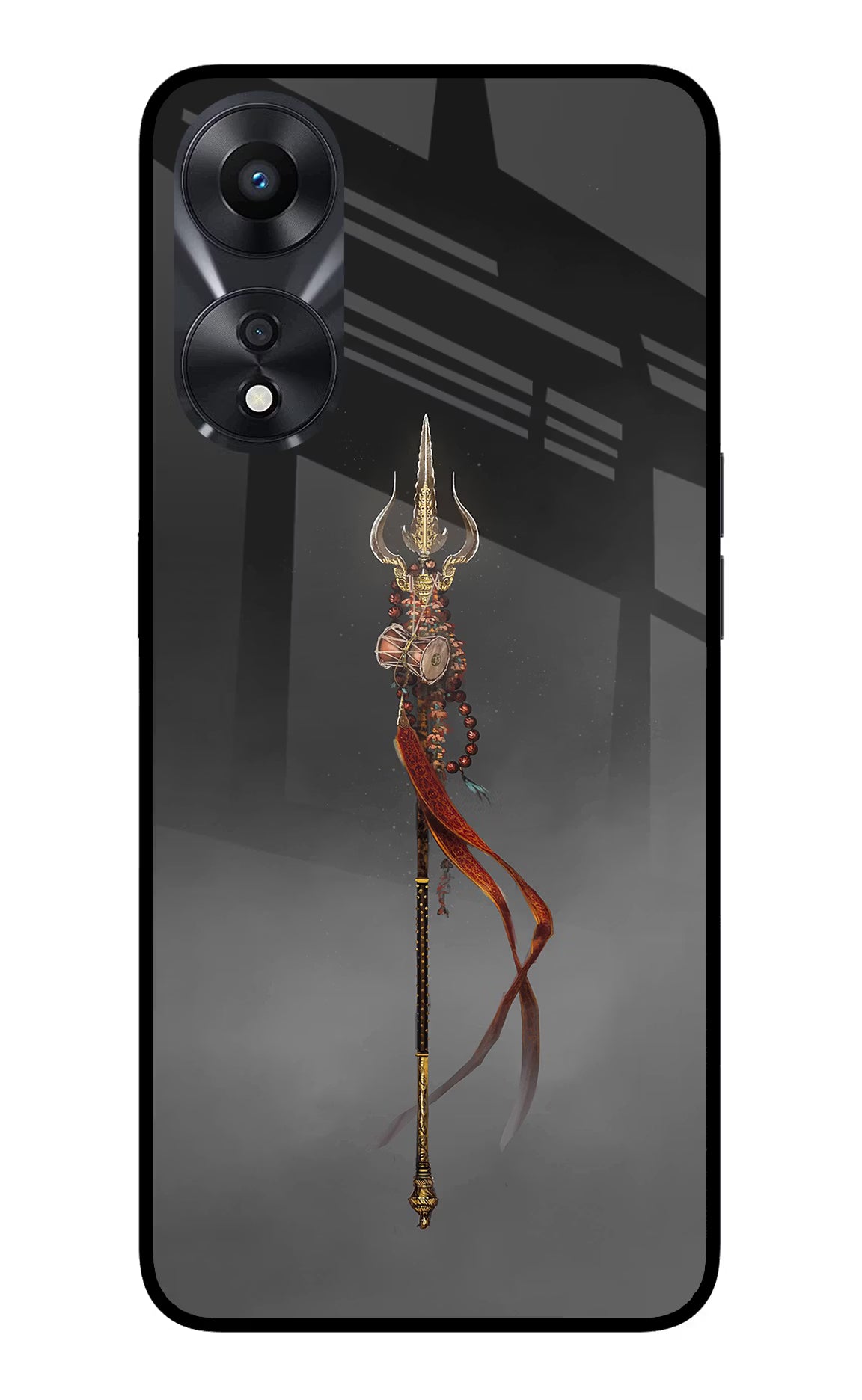 Shiv Trishul Oppo A78 5G Glass Case Back Cover by Casekaro