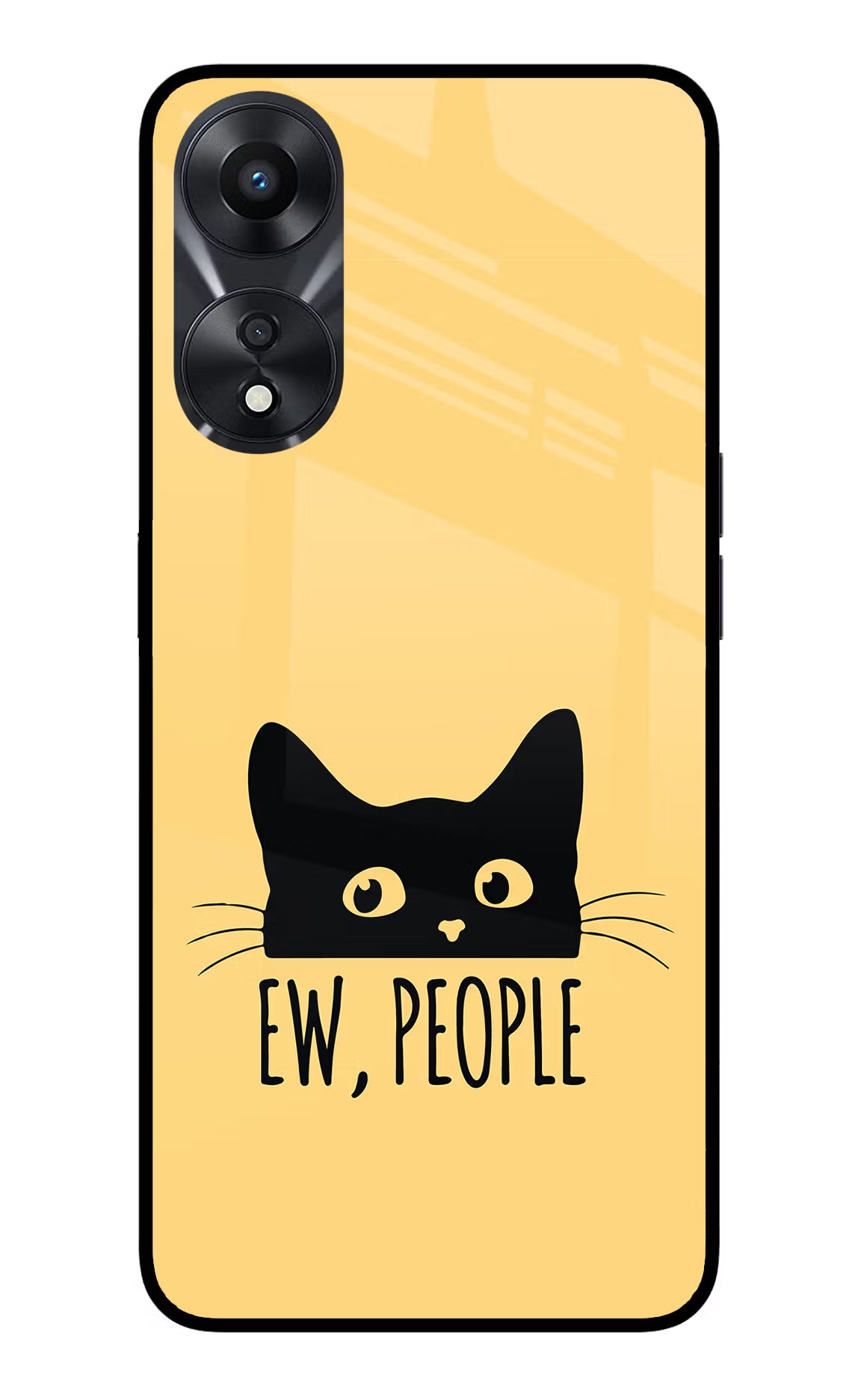 Ew People Catitude Oppo A78 5G Glass Case Back Cover by Casekaro