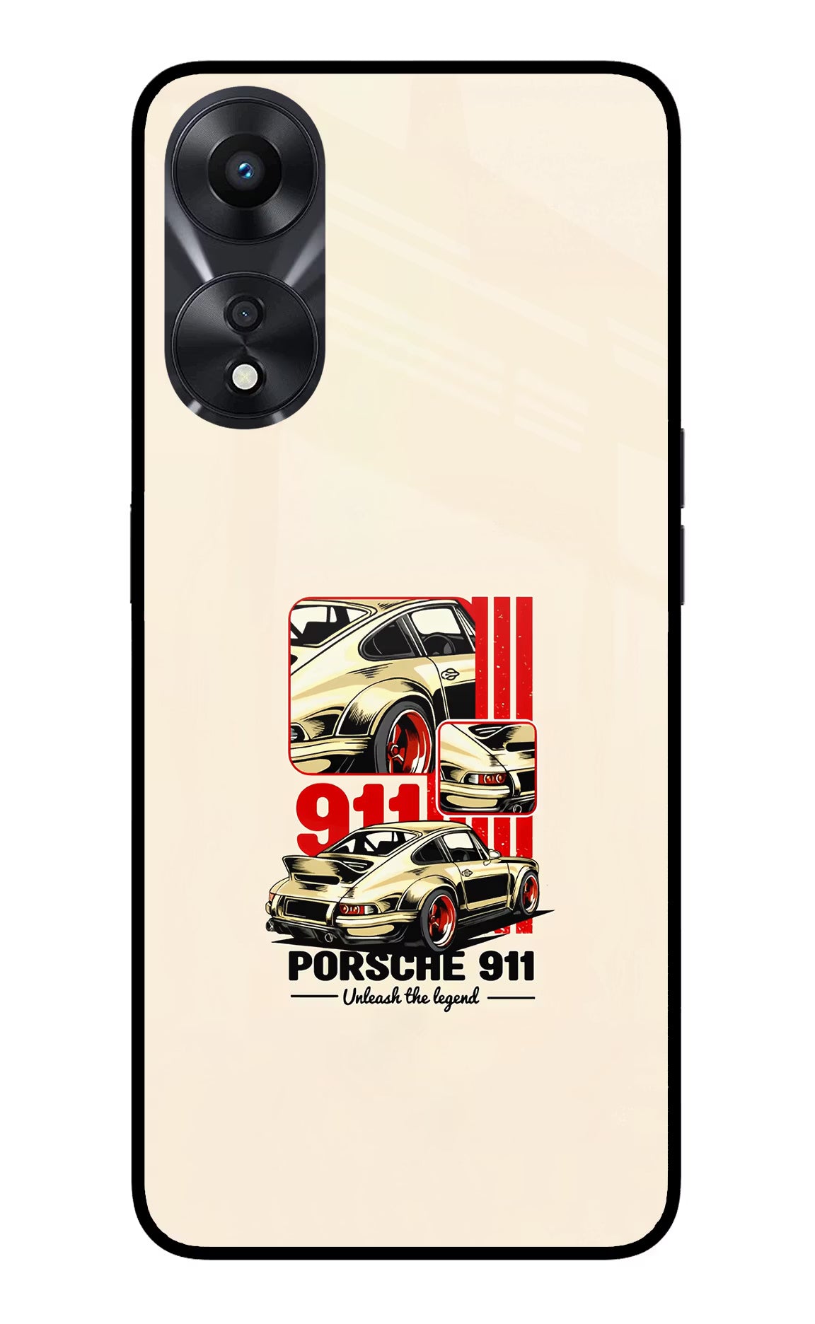 Classic Porsche 911 Oppo A78 5G Glass Case Back Cover by Casekaro
