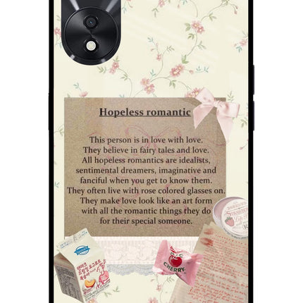 Hopeless Romantic Oppo A78 5G Glass Case Back Cover by Casekaro