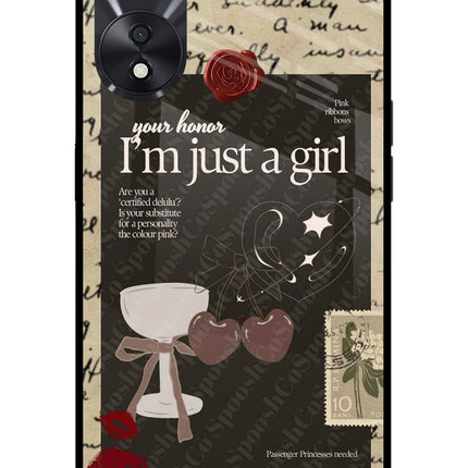 I am just a girl Oppo A78 5G Glass Case