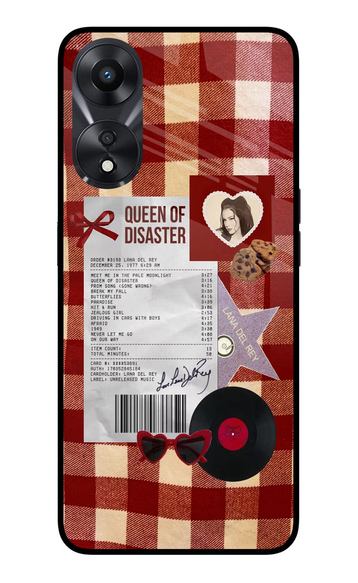 Queen of Disaster Oppo A78 5G Glass Case Back Cover by Casekaro