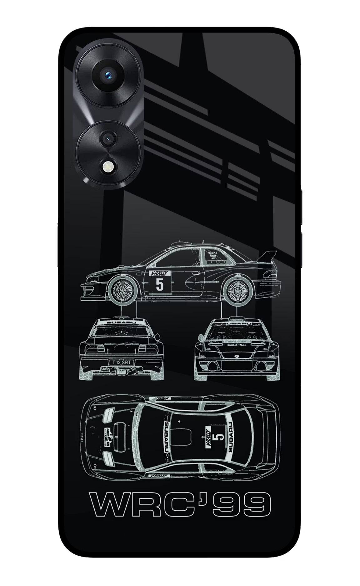 WRC'99 Oppo A78 5G Glass Case Back Cover by Casekaro