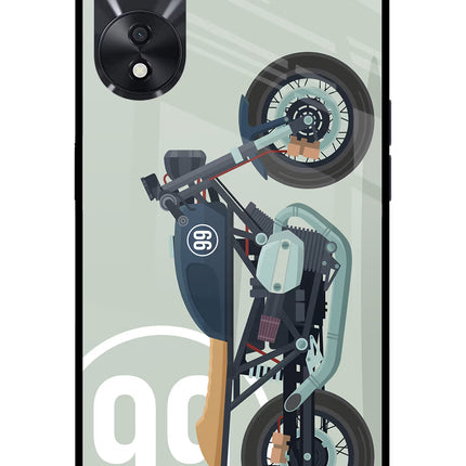 Classic Cafe Racer 99 Oppo A78 5G Glass Case Back Cover by Casekaro