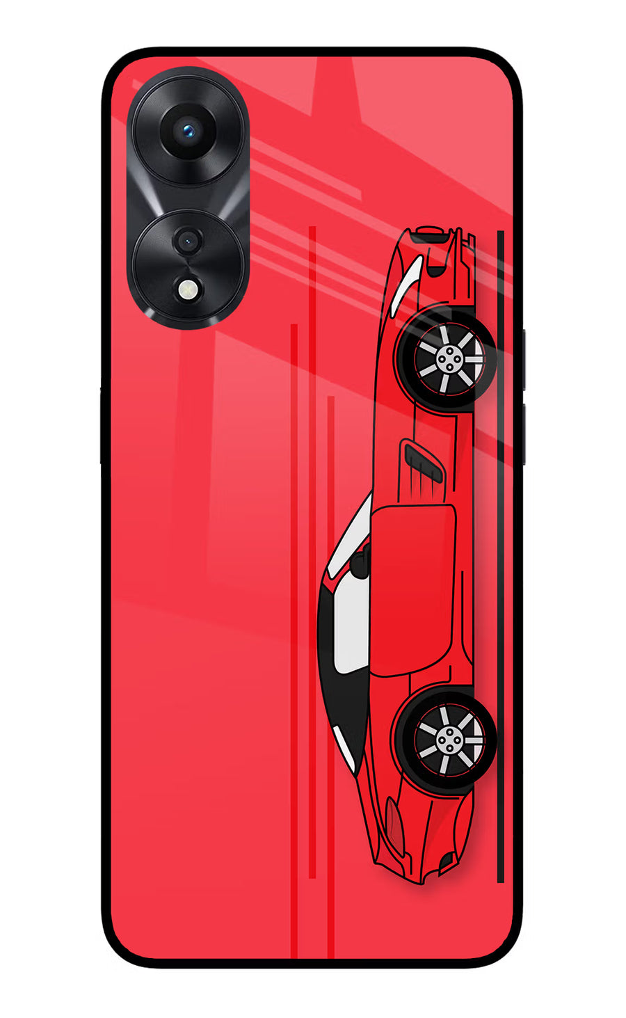Red Velocity Oppo A78 5G Back Cover, Glass case