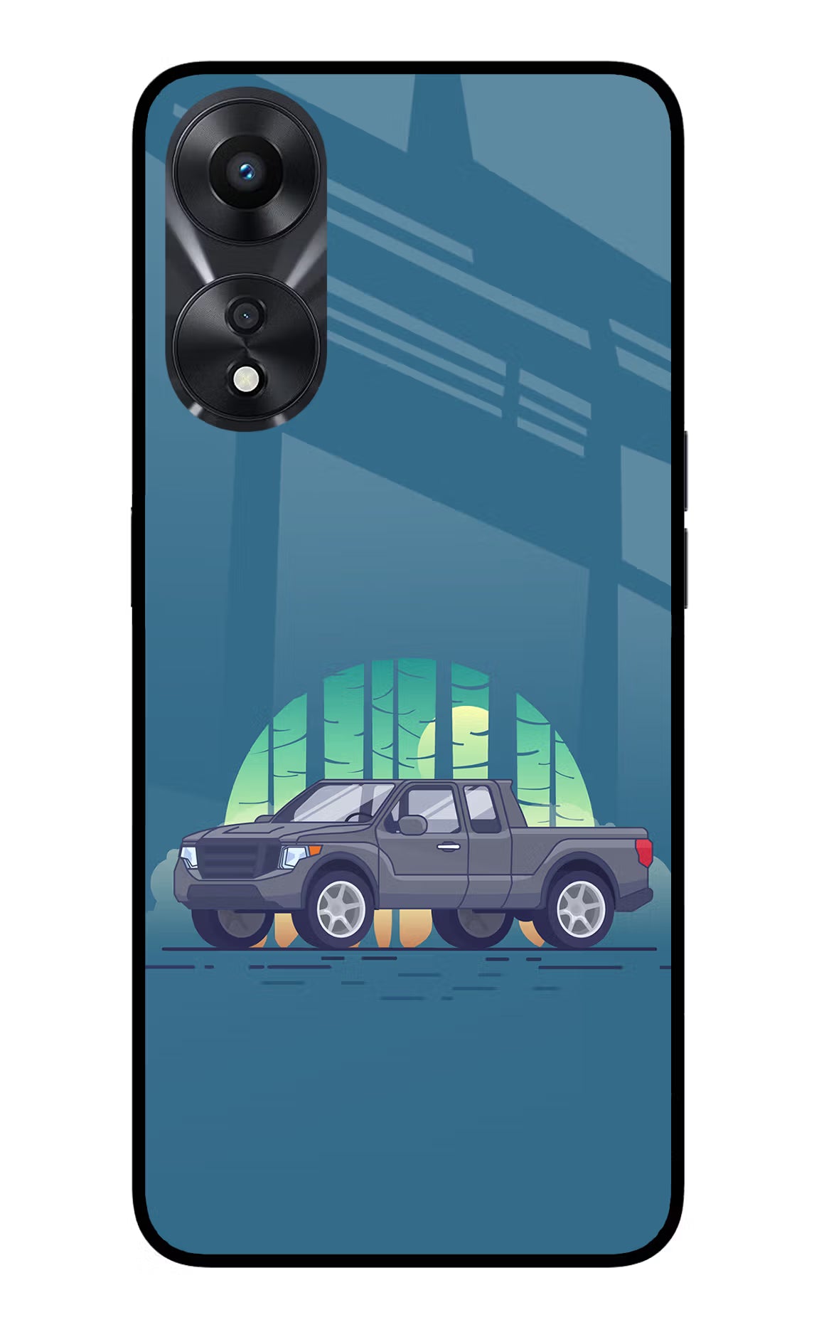 Retro Garage Vibe Oppo A78 5G Glass Case Back Cover by Casekaro