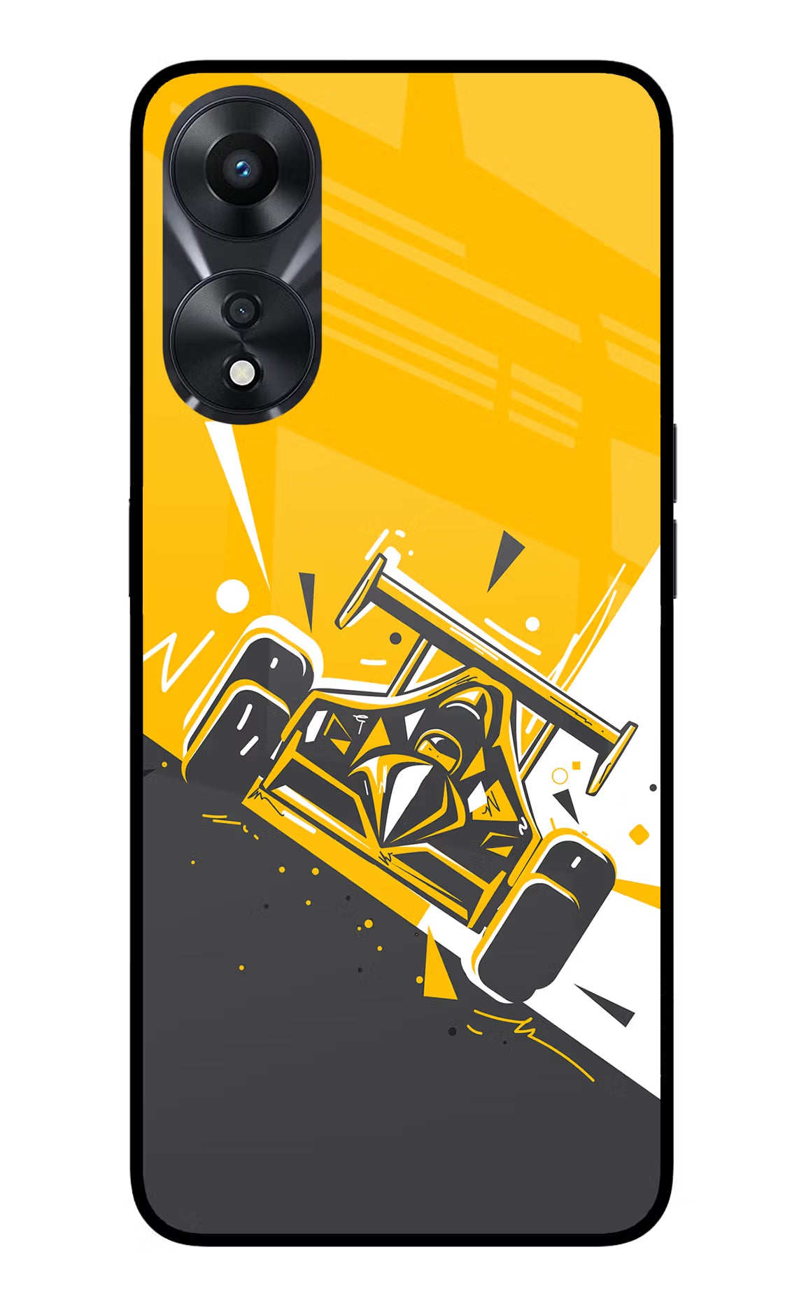 Track King Oppo A78 5G Glass Case Back Cover by Casekaro