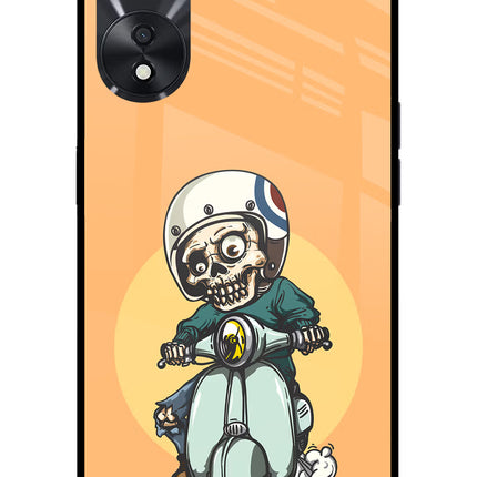 Undead Biker Oppo A78 5G Glass Case Back Cover by Casekaro