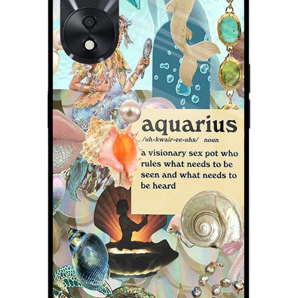 Aquarius Zodiac Oppo A78 5G Glass Case Back Cover by Casekaro