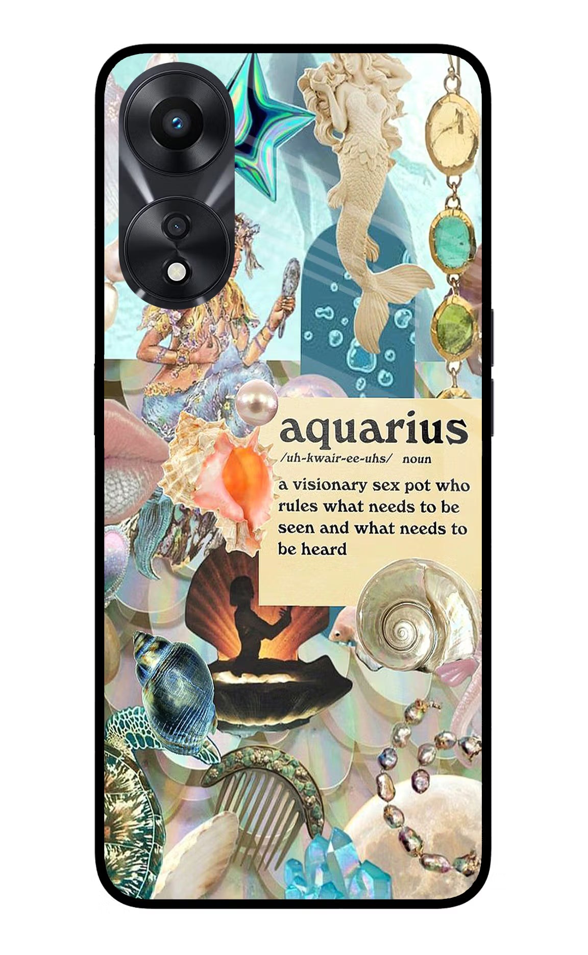Aquarius Zodiac Oppo A78 5G Glass Case Back Cover by Casekaro
