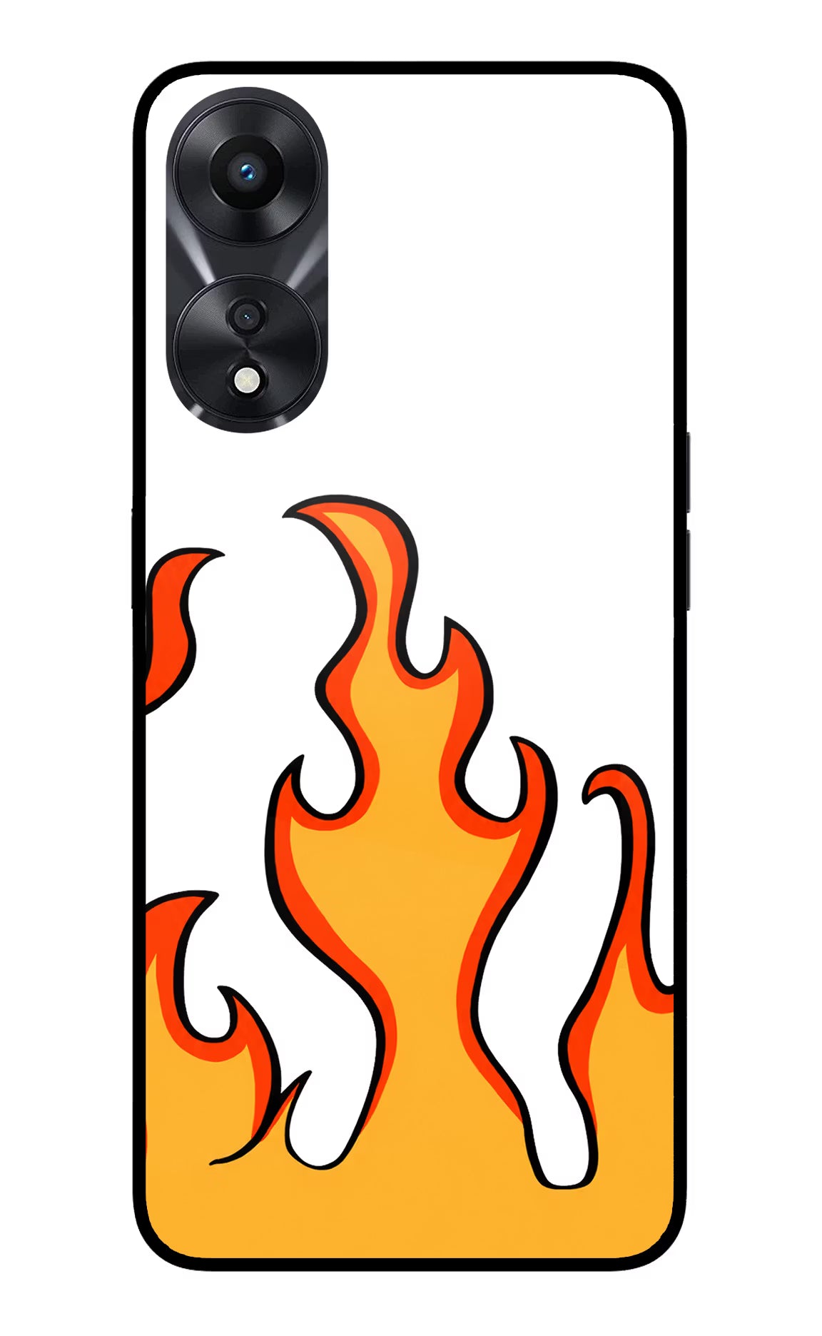 Fired Up – White Oppo A78 5G Glass Case