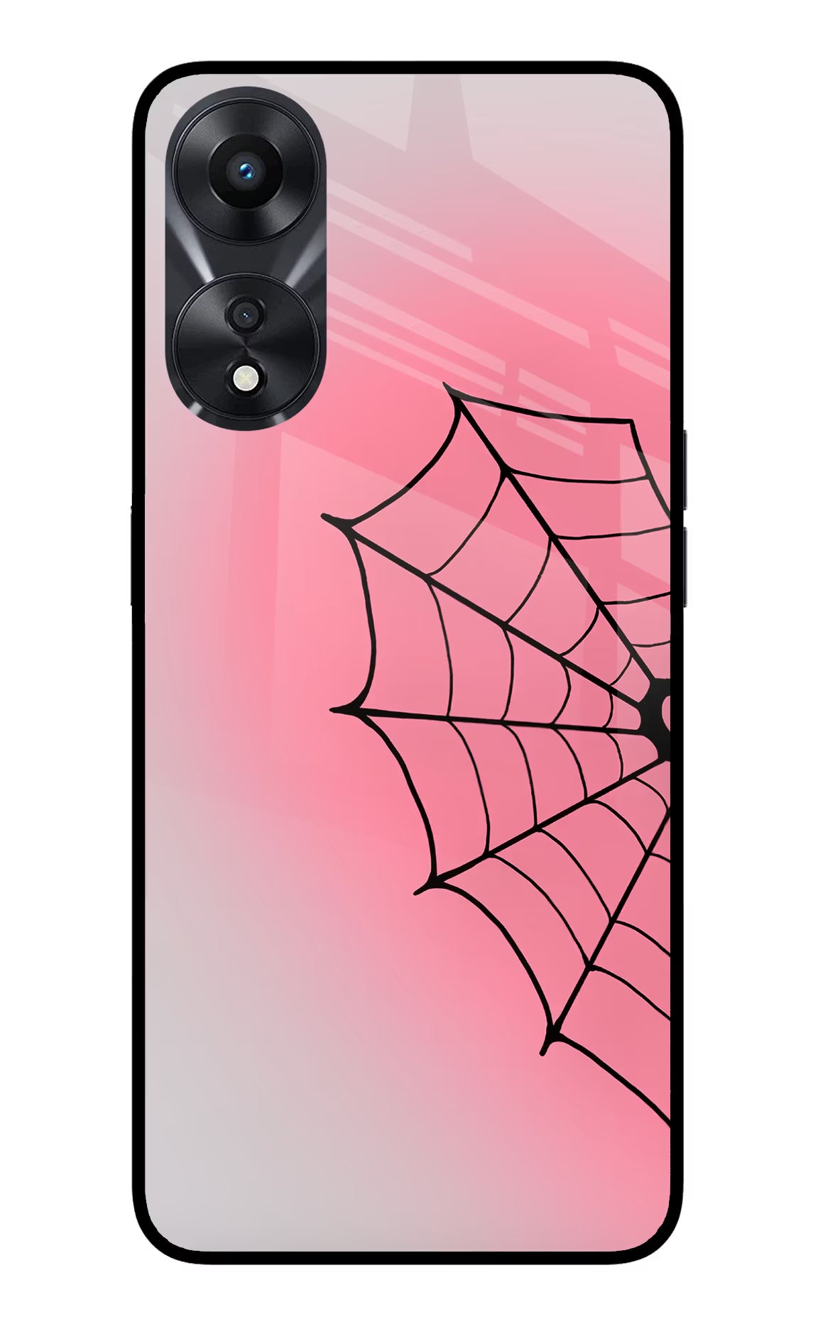 Pink Web Oppo A78 5G Glass Case