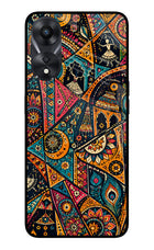 Folk Print Oppo A78 5G Glass Case