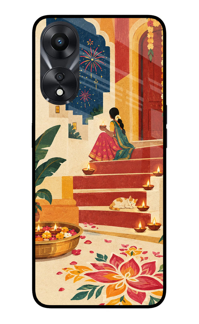 Diwali Rangoli Oppo A78 5G Glass Case