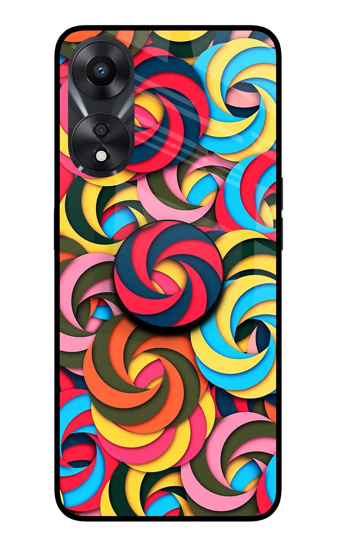 Spiral Pattern Oppo A78 5G Glass Case