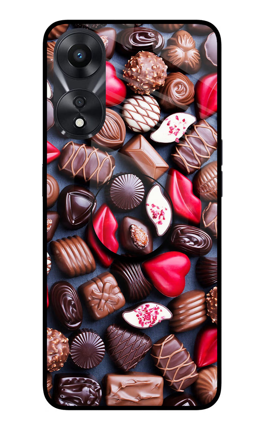 Chocolates Oppo A78 5G Pop Case, Glass case