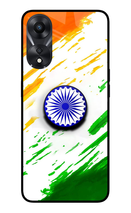 Indian Flag Ashoka Chakra Oppo A78 5G Glass Case