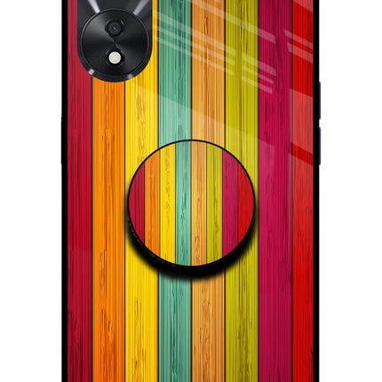 Multicolor Wooden Oppo A78 5G Pop Case by Casekaro