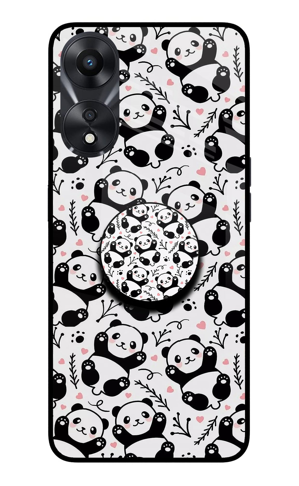 Cute Panda Oppo A78 5G Glass Case