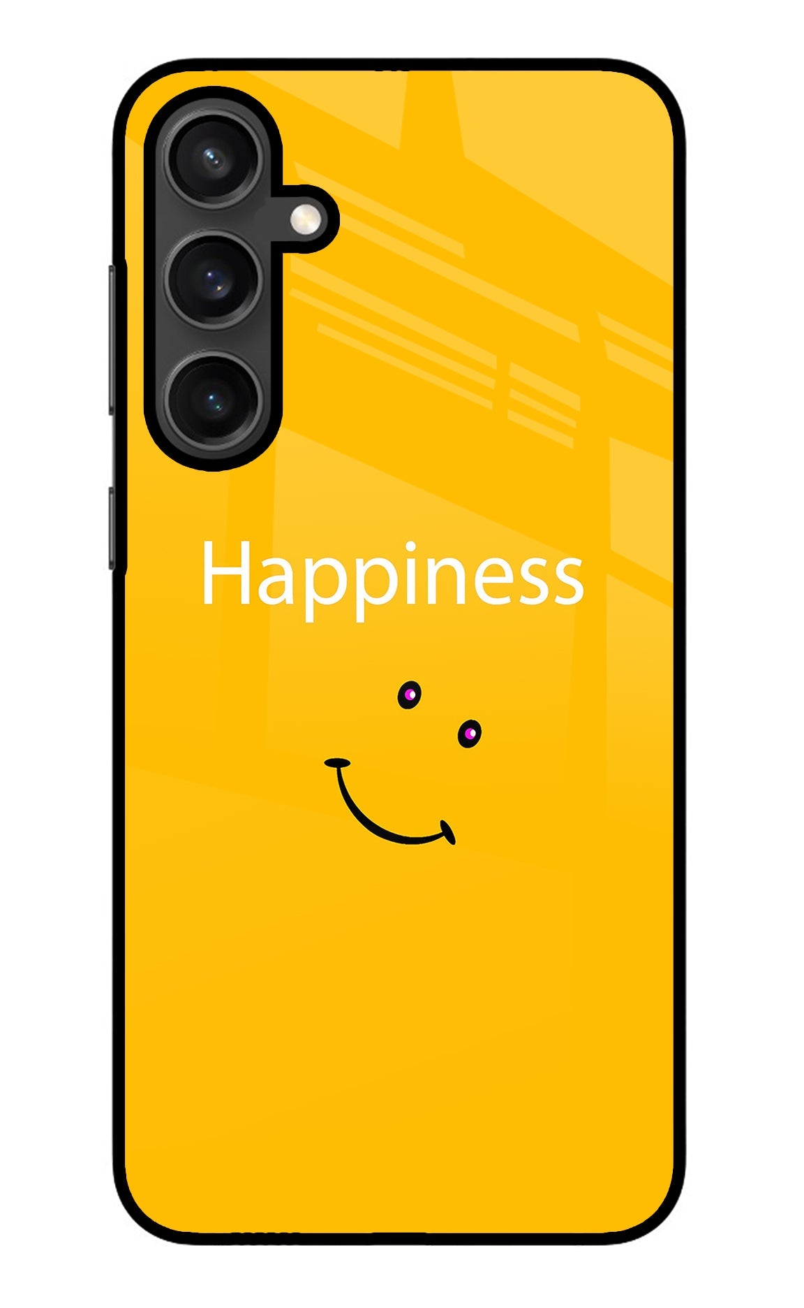 Happiness With Smiley Samsung S23 Glass Case