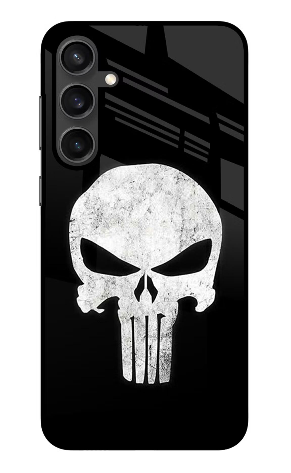 Punisher Skull Samsung S23 Glass Case Back Cover by Casekaro