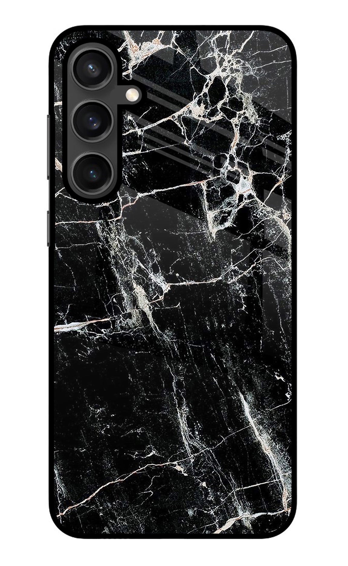 Black Marble Texture Samsung S23 Glass Case