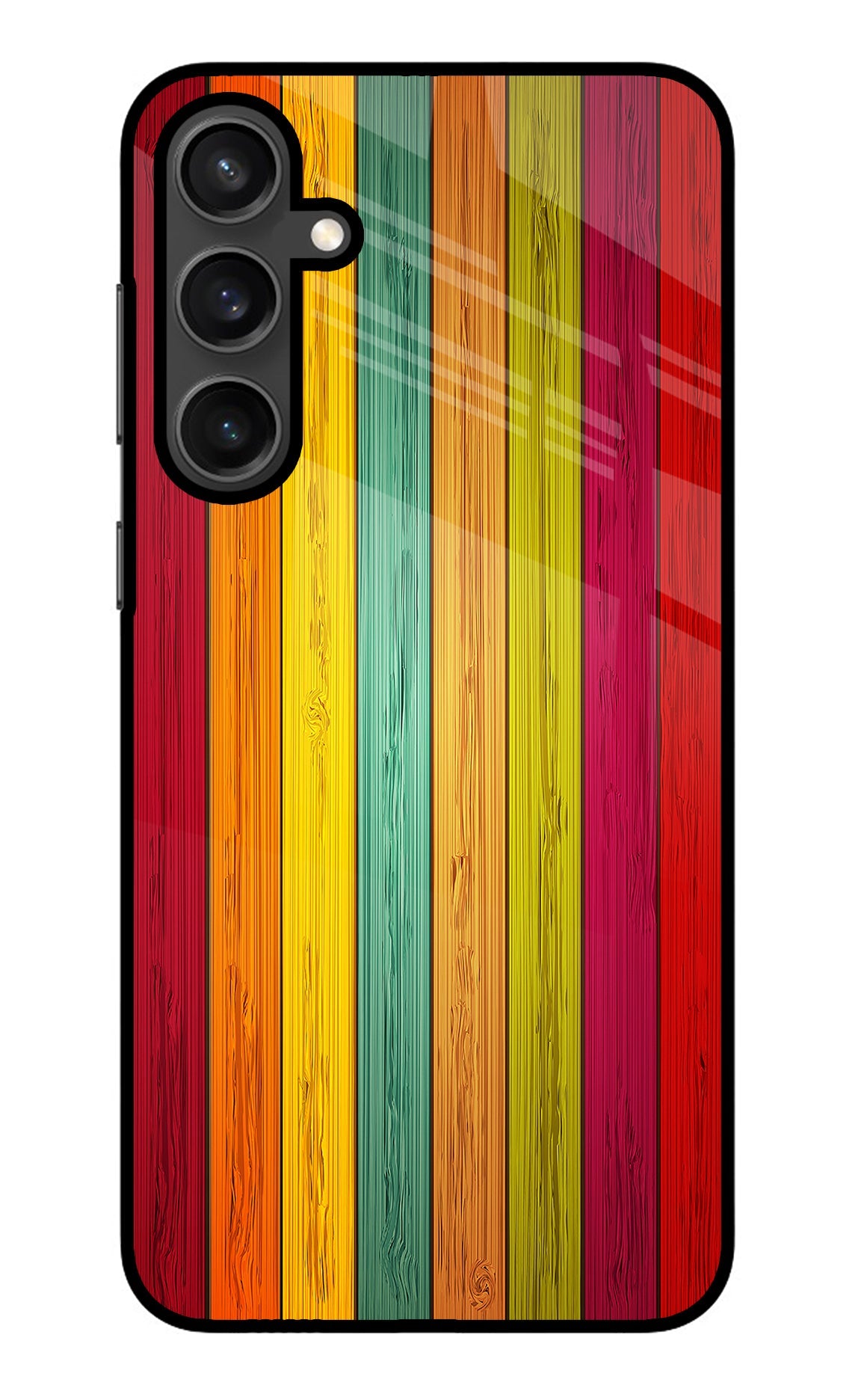 Multicolor Wooden Samsung S23 Glass Case