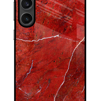 Red Marble Design Samsung S23 Glass Case
