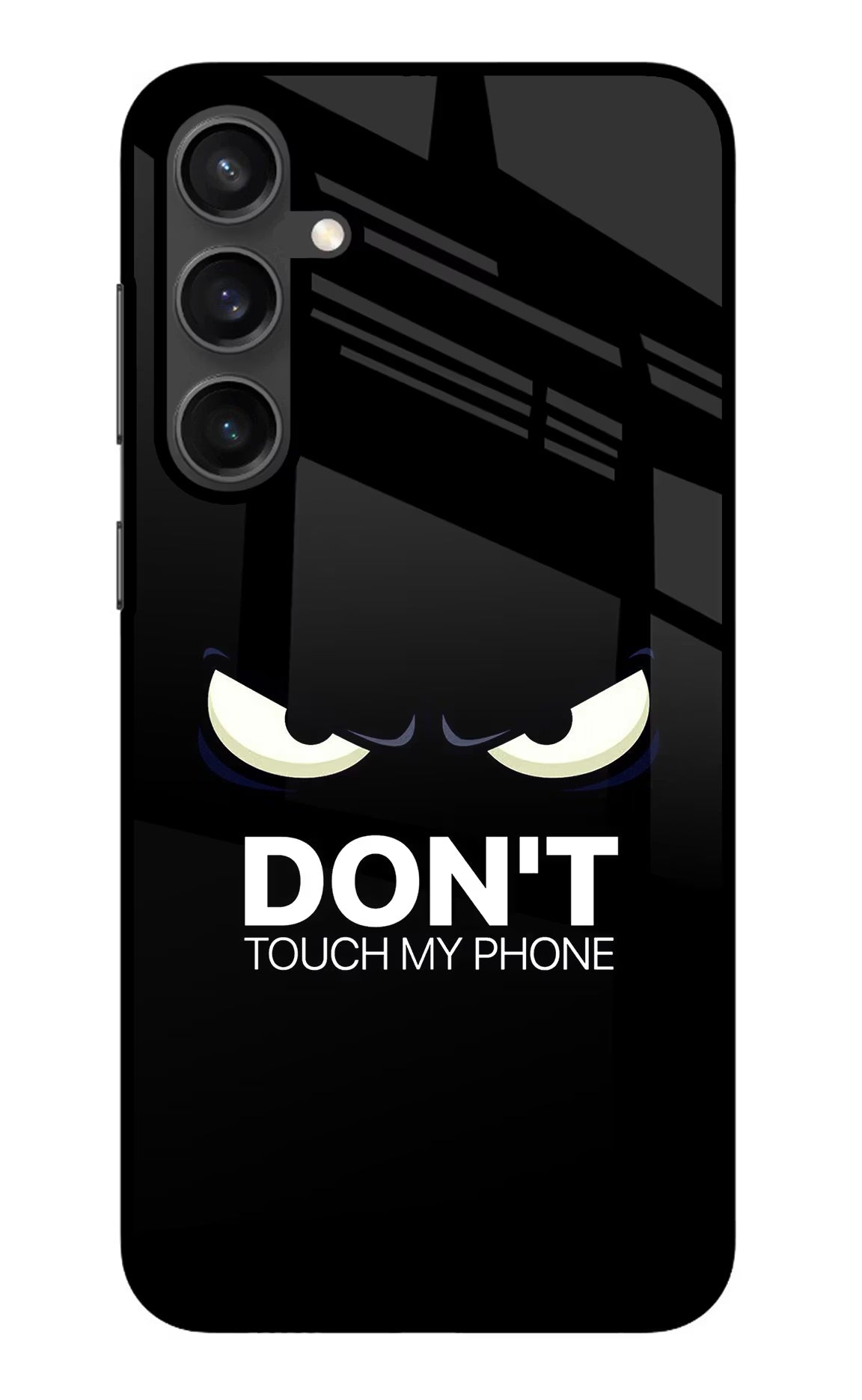 Don'T Touch My Phone Samsung S23 Glass Case Back Cover by Casekaro