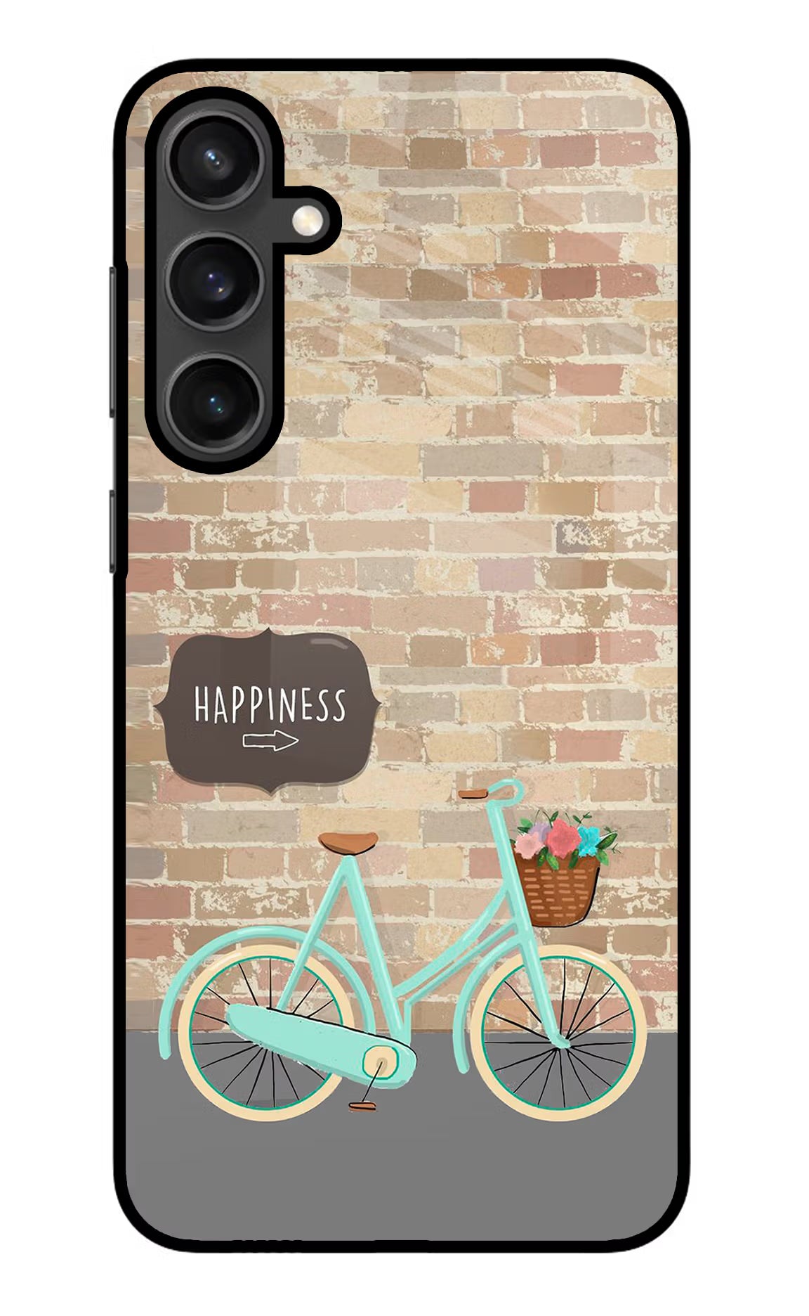 Happiness Artwork Samsung S23 Glass Case Back Cover by Casekaro