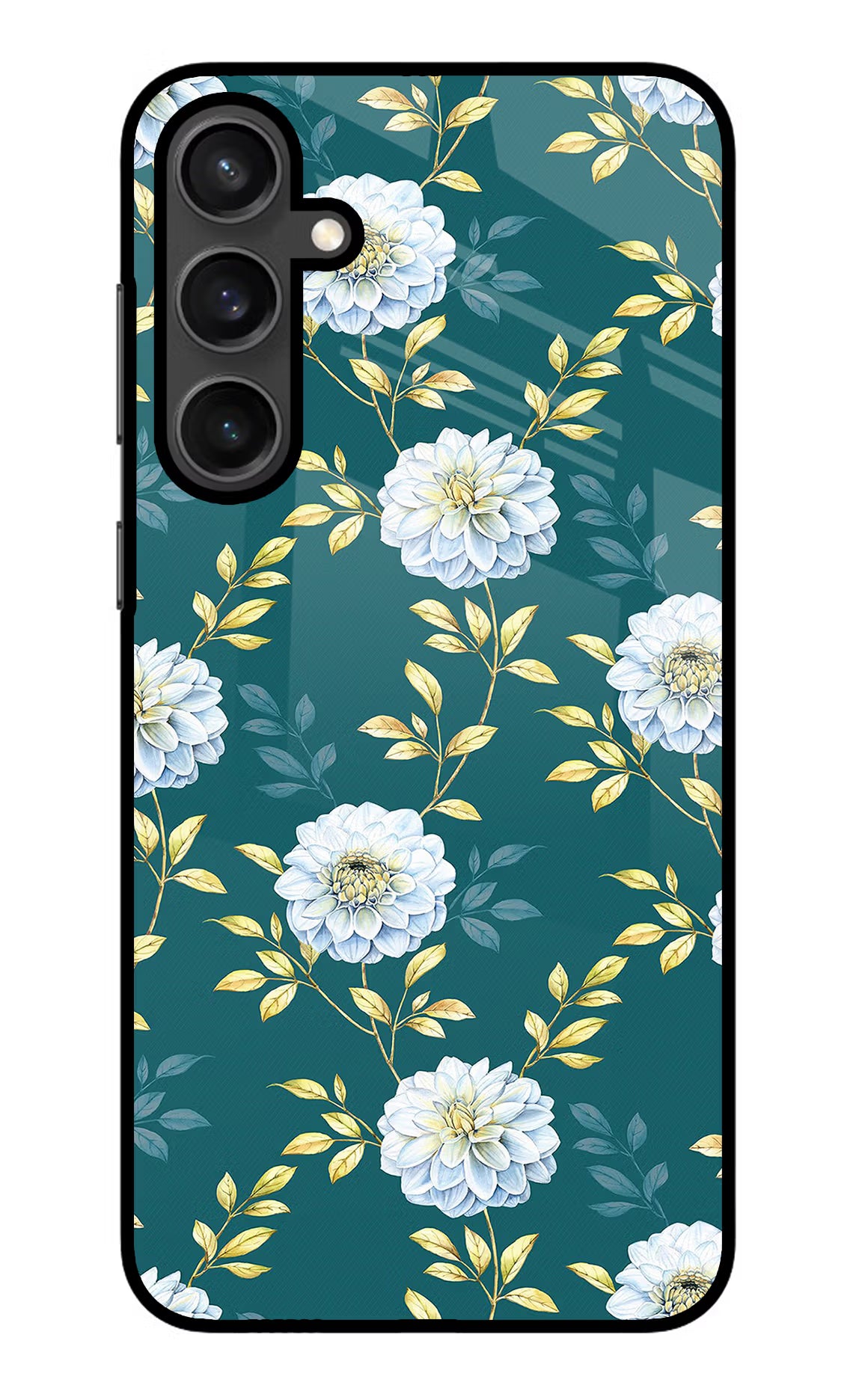 Flowers Samsung S23 Glass Case Back Cover by Casekaro