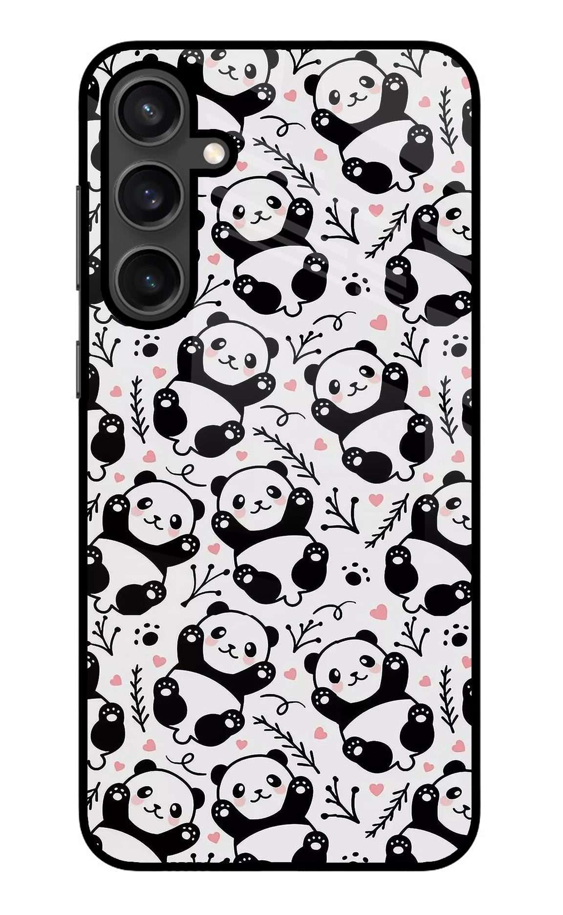 Cute Panda Samsung S23 Glass Case