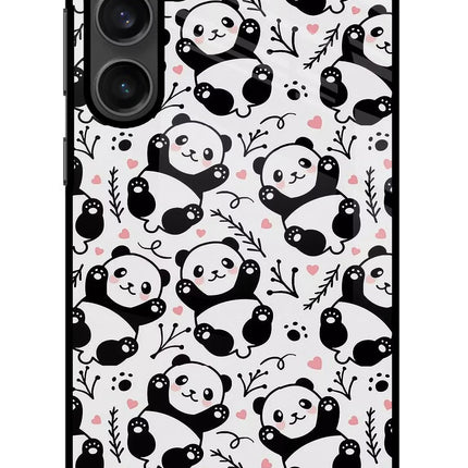 Cute Panda Samsung S23 Glass Case