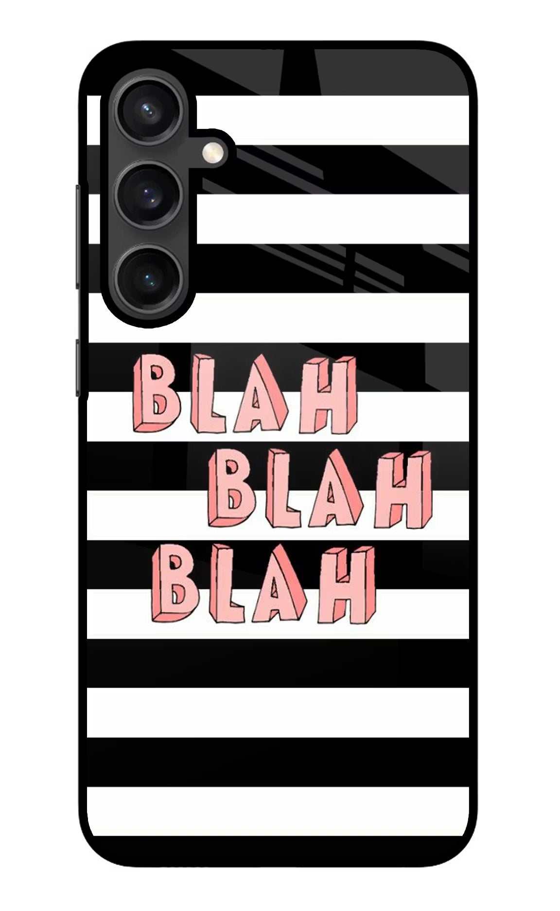 Blah Blah Blah Samsung S23 Glass Case Back Cover by Casekaro
